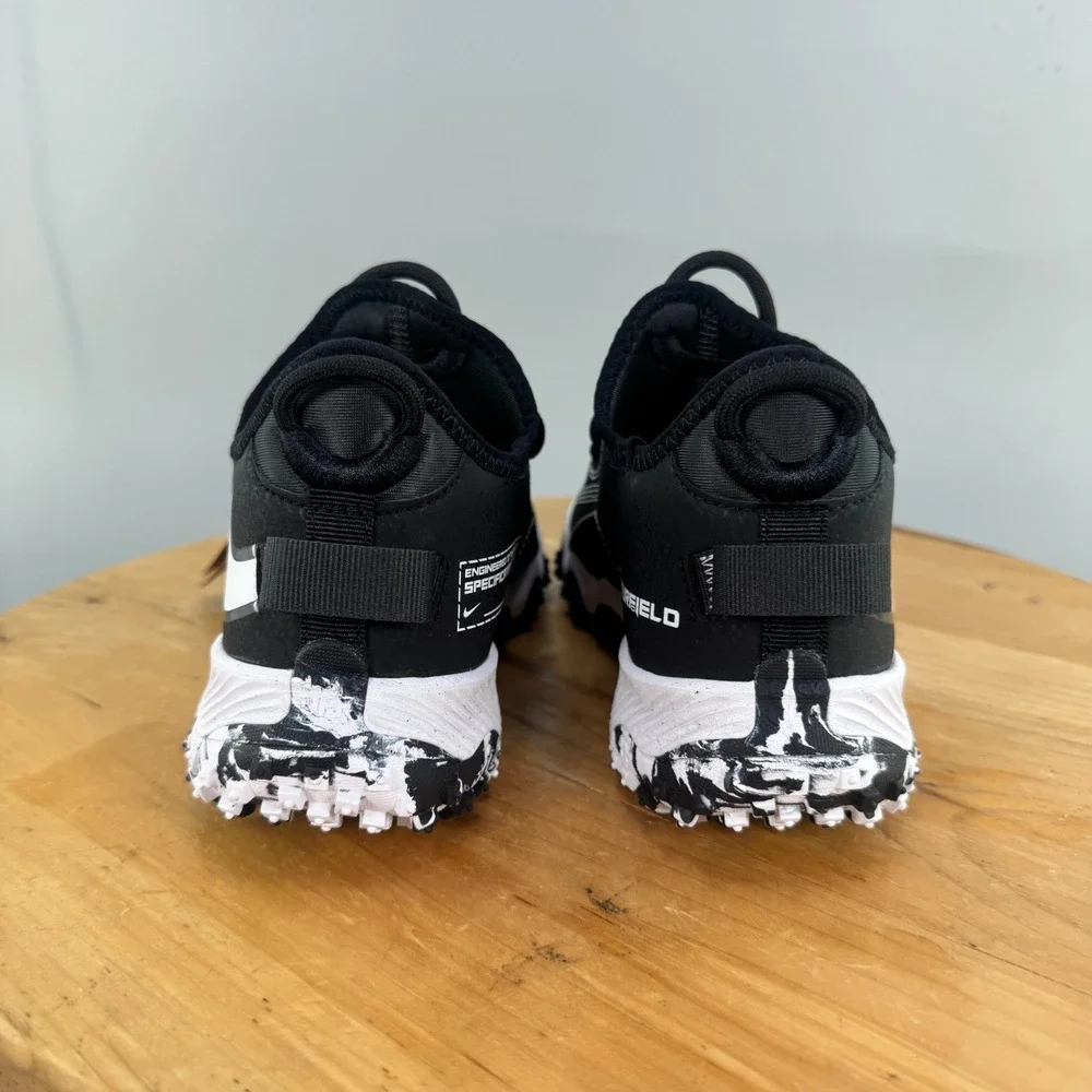 Youth 6Y - Nike Future Field Black White Turf Baseball Shoes Athletic Sneakers